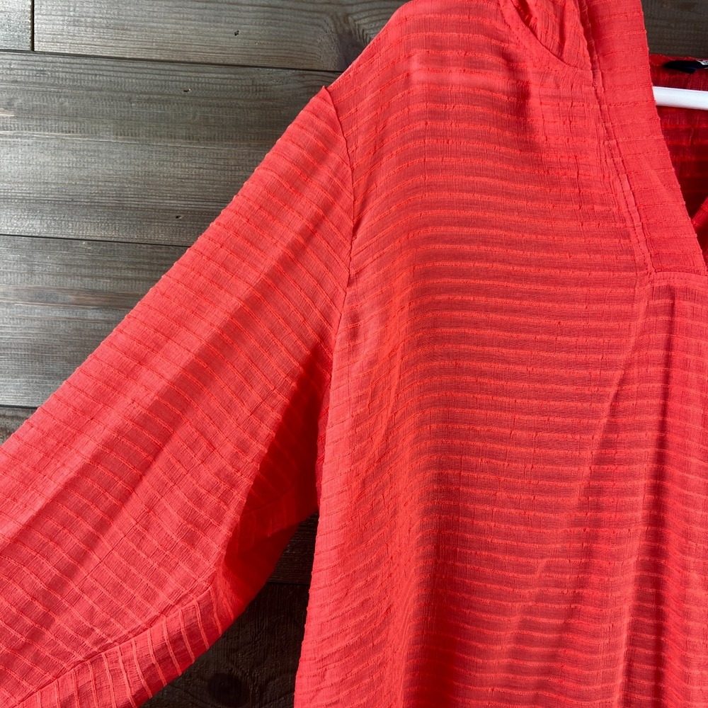Lands End Womens Coverup Rib Hooded Mini Coral Bliss Beach Swim Coastal XL 18 - Picture 4 of 8